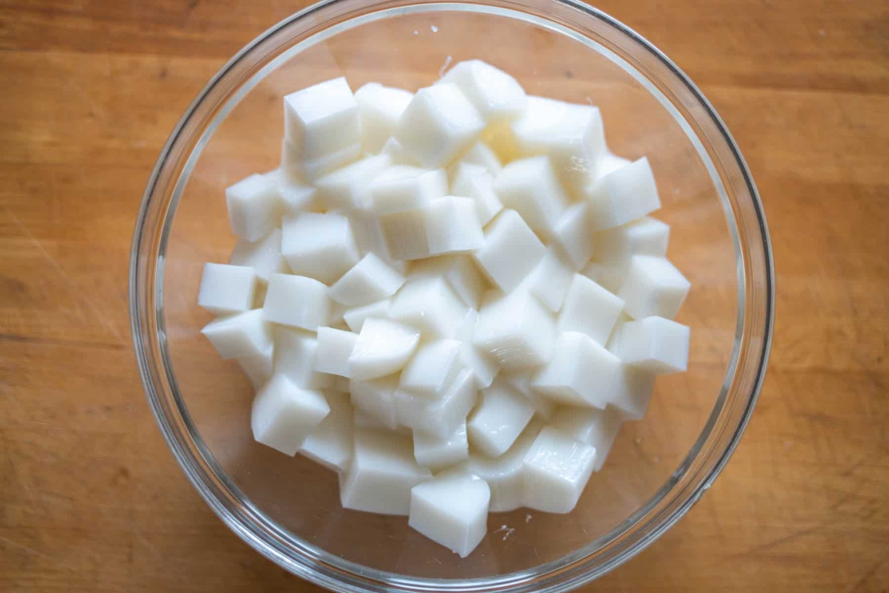 Fruit Cocktail with Almond Jelly - Amy Le's Kitchen