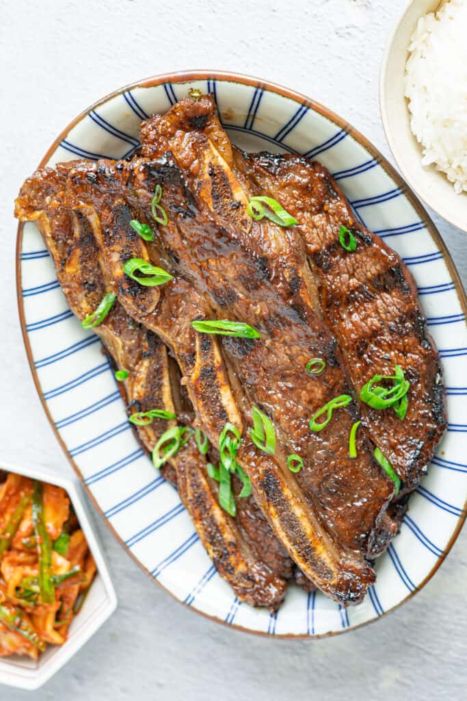 Close up of grilled kalbi 
